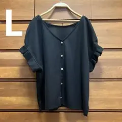 rag out 黒半袖タックスリーブブラウス avail ラグアウトのサムネイル