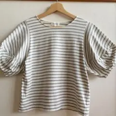 anatelier アナトリエ　ボーダー パフスリーブ Tシャツ 36のサムネイル
