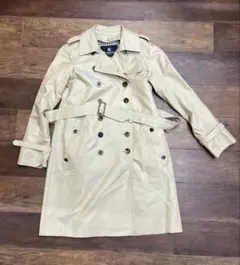 良品　アクアスキュータム　トレンチコート8ダブル　チェック ベージュ　スプリング