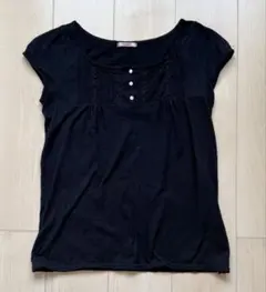 CHILD WOMAN 半袖カットソー 黒コットン100%のサムネイル