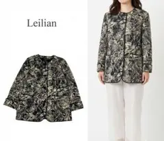 P276 M レリアン 中綿入り 総柄 キルティングジャケット レディース