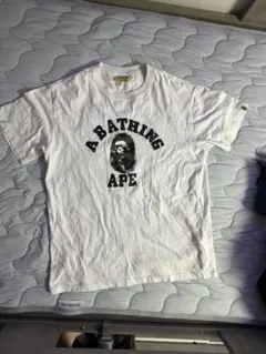 A BATHING APE ロゴプリント 長袖カットソー ホワイト M - メルカリ