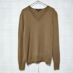 UNIQLO ユニクロ (L)　エクストラファインメリノ Vネックセーター
