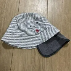 POLO Baby ベビー帽子 48cm ストライプ 日よけ付き