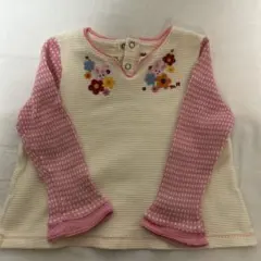 ミキハウス 花柄刺繍 長袖カットソー 100cm