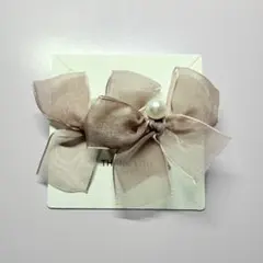 『どれでも2点で450円』M98 リボンとパールの両耳用ピアス