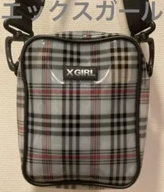 X-girlエックスガール　ショルダーバッグ　チェック柄グレー