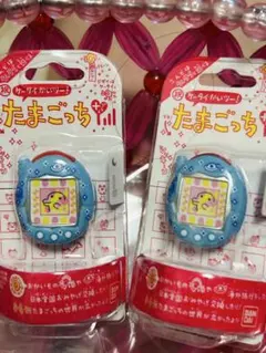 たまごっちミニチュアたまごっちリング青くちぱっち２個セットお揃い