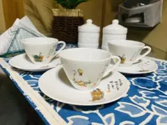 コーヒーカップ＆ソーサー 3客セット 和風デザイン おしゃれ