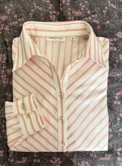 BRICK HOUSE オレンジストライプ 長袖シャツＭサイズ