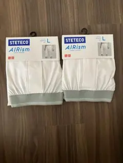 新品未使用 ユニクロ エアリズム ステテコ メンズ ホワイト Ｌ　2枚セット