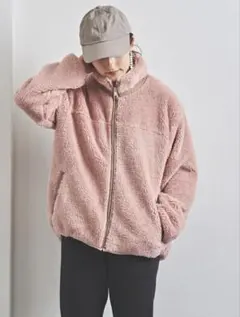 UNITED ARROWS パイピング ボアブルゾン ピンク