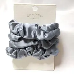 サテン ヘアゴム ブルー ★ヘアアクセサリー No.e177