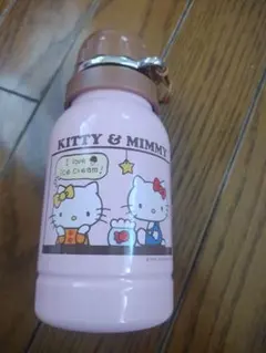 サンリオハローキティ&ミミイステンレス直のみボトル未使用レトロピンク