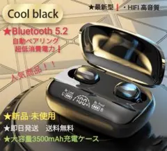 最新Bluetooth5.2ワイヤレスイヤホン★大容量3500mAh 期間限定