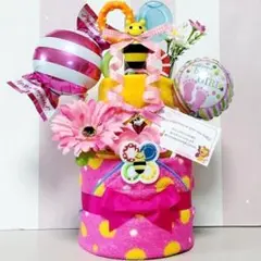 ☆出産祝いに大人気！サッシー/Sassy豪華2段おむつケーキ女の子