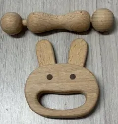 mokuyusya ラトル うさぎ たまTama 2個セット　天然木