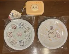 おまけありちいかわ くら寿司 うさぎ 全員集合　キャラクターイラスト皿2枚セット