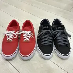 ポロ　ラルフローレン　POLO スニーカー レッド ブラック 2足セット