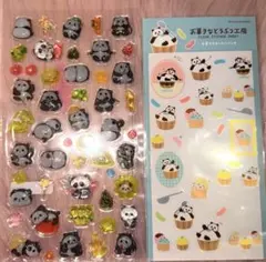 パンダ ぷっくりシール ステッカー 2種セット