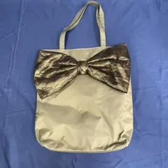リボンデザイン トートバッグ モスグリーン