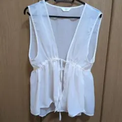 SORSA ホワイト Vネック ベスト L