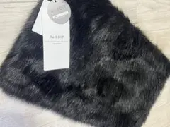 Re:EDIT 黒 ファー クラッチバッグ