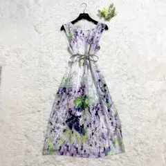 美品 大きいサイズ ローラアシュレイ ノースリーブワンピース 花柄 XL