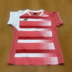 YONEX ストライプメッシュTシャツ 赤/白