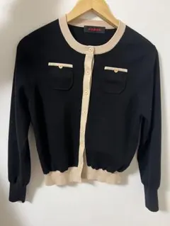 CABAN 黒/ベージュ 長袖カーディガン