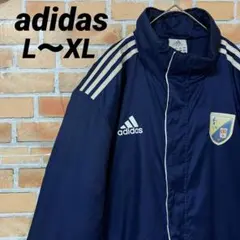 adidas ベンチコート サッカー ロング丈 ブルゾン ジャンパー ロゴ