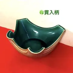美品 陶磁器 生け花 素敵 水盤 盆栽鉢 花瓶 緑色 八角形 生花 華道 花器