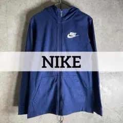 NIKE ジップアップ スウェットパーカー フード ブルー レディースL ナイキ