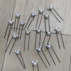 ミッキーマウス型パールヘアピン