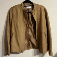 インヘリット　キャメル　スエード シングルライダースジャケット
