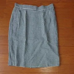 東京スタイル BRIGITTE 黒白チェック タイトスカート L