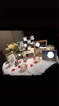 ウェルカムボードセット フレーム・キャンドル・布