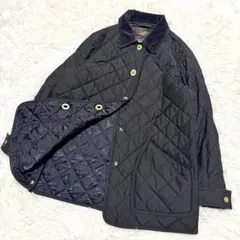 COACH コーチ キルティングジャケット ベロア襟 ゴールド金具 黒 L