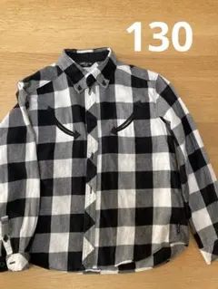 COMME CA ISM チェック柄長袖シャツ 130A