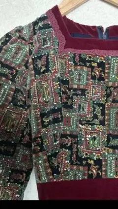 ビンテージ　ペイズリーのワンピースとレギンスセット