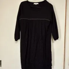 grove 黒 レース調 長袖ワンピース