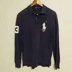 Ｓサイズ Polo Ralph Lauren 長袖ポロシャツ ネイビー×白刺繍
