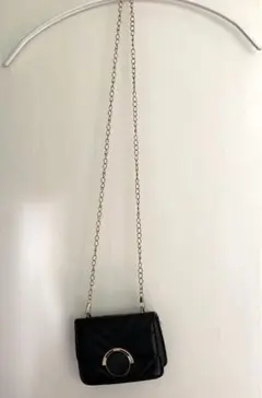 ブラック キルティング ショルダーバッグ