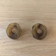 べっ甲風✭ブラウン 円形ピアス