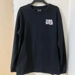 THRASHER バックグラフィックプリント黒 長袖カットソー/ロンＴ