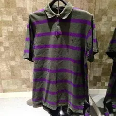 米国製 Ralph Lauren ボーダー柄ポロシャツ ラルフ US古着POLO