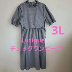 黒と白のギンガムチェック 半袖シャツワンピース