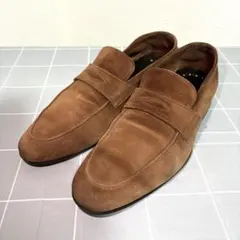 美品 FERRANTE コインローファー スウェード ブラウン キャメル 7