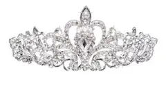 早いもん勝ち‼️クリスタル装飾のシルバー ティアラ