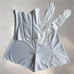 結婚式新婦　ハグブライダル　ブライダルインナー 3点セット　ロンググローブ付き